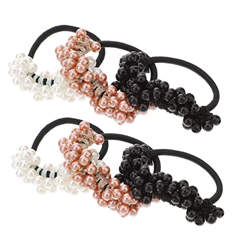 SHERCHPRY 6stücke Perlen-haarschmuck Haargummis Mit Perlen Haarperlen Haarringe Haarschmuck Für Pferdeschwanz Zubehör Für Damen Mädchen von SHERCHPRY