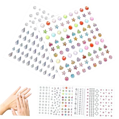 SHERCHPRY 7blätter Strasssteine Zum Aufkleben Für Gesicht Selbstklebende Juwelen Für Körper Augen-make-up-aufkleber Für Festivals Und Bastelarbeiten von SHERCHPRY