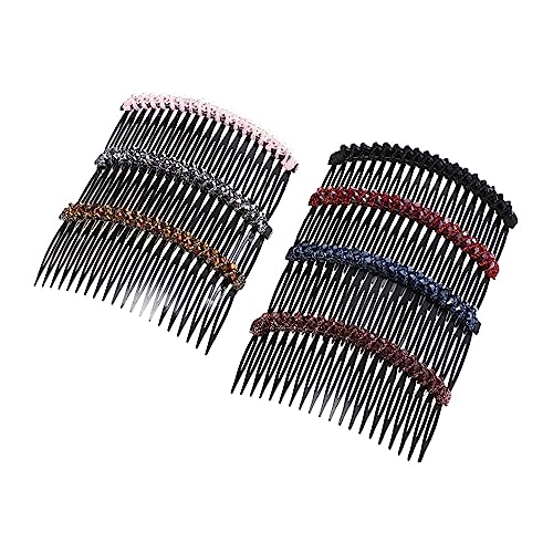 SHERCHPRY 7stücke Haarkamm Mit Strasssteinen Haarseitenkamm Für Damen Und Mädchen Zahnpflege-haarkamm Mit Schmuck Haarkammklemme Aus Robustem Material Glitzernde Verzierung Zahn-haarkamm Für von SHERCHPRY