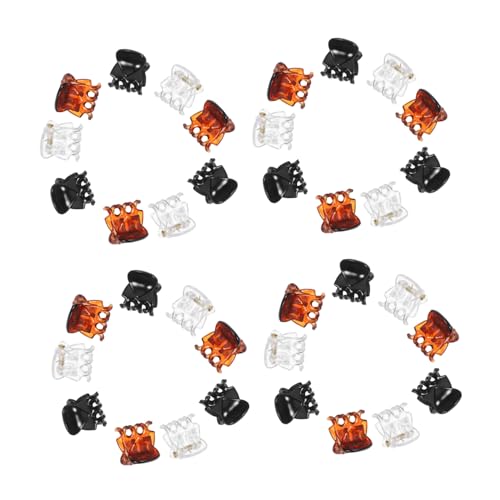 SHERCHPRY 72 Stück Mini Haarklammern mit Rutschfestem Griff Kleine Quadratische in Schwarz Kaffee und Transparent Inkl Aufbewahrungsbox für Damen Mädchen und Vielseitiges Styling von SHERCHPRY