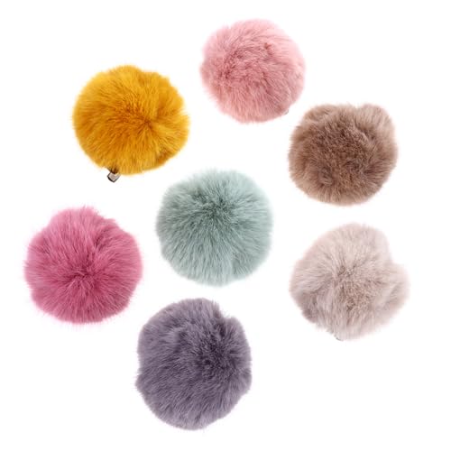 SHERCHPRY 7stücke Pompom Broschen Und Haarklammern Dekorative Accessoires Für Hüte Schals Und Kleidung Aus Kunstpelz Bunten Farben Vielseitig Einsetzbar Für -projekte von SHERCHPRY