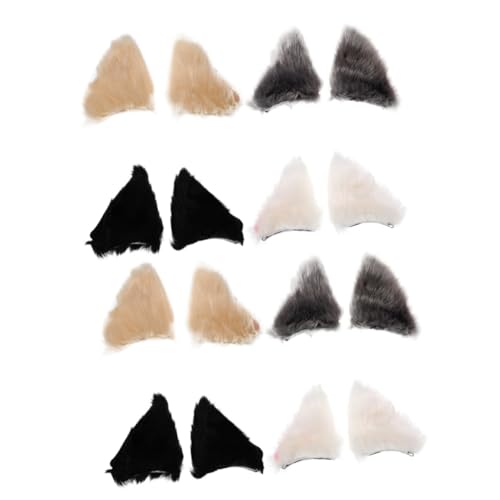 SHERCHPRY 8 Paare Plüsch-Katzenohr-Haarspange Katzenohren Haarnadel Haarschleifen für Katzenohren Haarklammer Tiara Haarnadelverzierung schöne Haarnadel Halloween Stirnband Krawatte Fuchs von SHERCHPRY