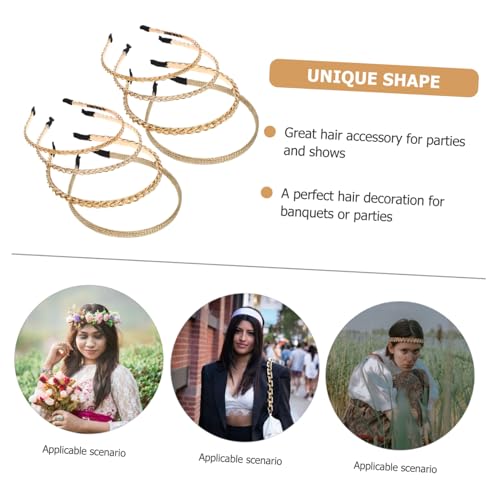 SHERCHPRY 8 Stück Teiliges Metall haarreifen Damen Ketten design Leicht Elastisch Komfortabel Haarschmuck für Braut Hochzeit Party Mädchen von SHERCHPRY