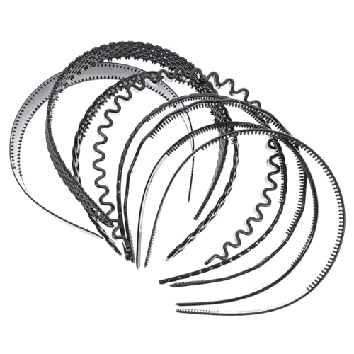 SHERCHPRY 8 Stück Teiliges Unisex Kunststoff Haarband Rutschfeste Kopfbedeckung für Damen und Herren Vielseitig Einsetzbar für Sport und Besondere Anlässe von SHERCHPRY