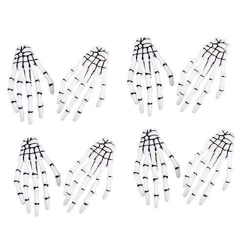 SHERCHPRY 8 Stück Teiliges Weißes Skelett Hand Haarklammern Robuste Halloween Haarspangen für Damen und Herren Langlebiger Haarschmuck mit Alligator Kralle Vielseitig für Alltag und von SHERCHPRY