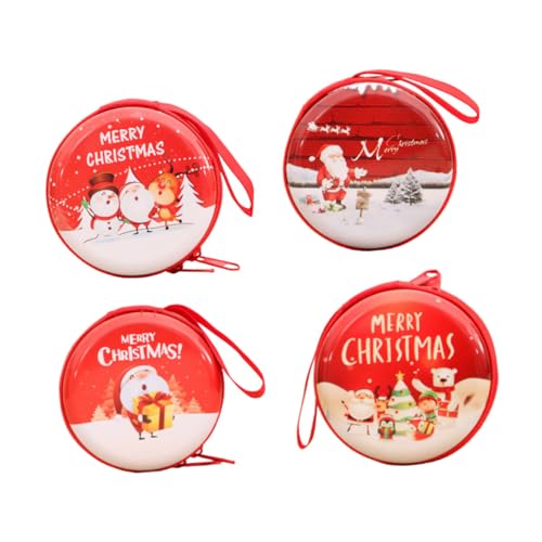 SHERCHPRY 8 Stück Weihnachts-Münzgeldbörse Urlaub Leckerli-Taschen Weihnachten Mini Geldbörse Weihnachten Kleingeld Beutel Xmas Coin, Rot/Ausflug, einfarbig (Getaway Solids), 7.5X7.5cm, 1 von SHERCHPRY