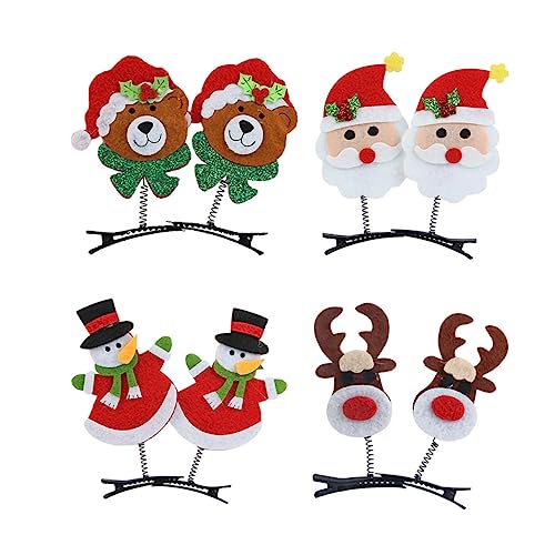 SHERCHPRY 8St Weihnachtshaarspangen Weihnachtsmann Haarspange Schneemann Haarspange kinder haarspangen haarspange kinder Haarnadel Haarklammer Elchclip Zubehör für Haarspangen Feder Filz von SHERCHPRY