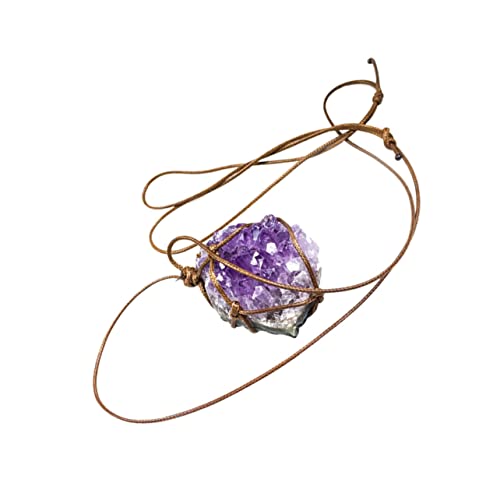 SHERCHPRY Amethyst-Cluster-Halskette Mama Geschenk Mama Halskette für Frauen eine Halskette Halsketten Halsanhänger für Frauen Geschenk-Halskette natürlich Ornament Fräulein von SHERCHPRY