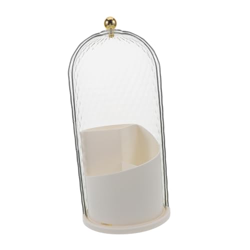 SHERCHPRY Aufbewahrungsbox Für Make-up-pinsel Organisieren Rotierende Bürstenhalter Make-up-organizer Auf Der Arbeitsplatte Drehbar Make-up-organizer Mit Deckel Acryl Weiß von SHERCHPRY