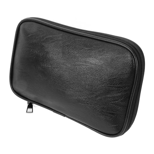 SHERCHPRY Aufbewahrungstasche für Make-up-Pinsel Reisen Reise-Kosmetiktasche Toilettenartikel Kosmetikbeutel für Damen Reise-Kulturbeutel Schminktasche Make-up-Kosmetiktasche Pu Schwarz von SHERCHPRY