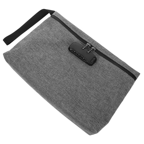 SHERCHPRY Geldbeutel mit Schloss Verschließbare Aufbewahrungstasche Geldverschlussbeutel Sicherheitsbeutel für Bargeld und Dokumente Tragbare Geldtasche für Reisen und Büro Grau von SHERCHPRY