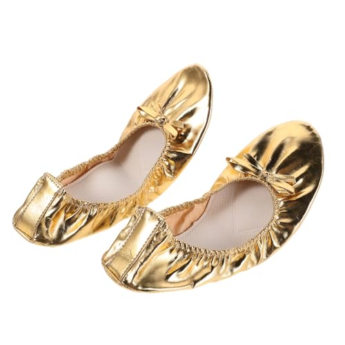 SHERCHPRY Ballet Tanzschuhe für Damen Weiche Goldene Split Sole Ballettschläppchen Leicht Tragbar und Vielseitig für Bauchtanz Yoga und Ballettpraxis von SHERCHPRY