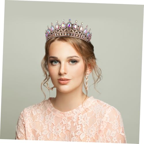 SHERCHPRY Barock Kristallkrone Braut Tiara Strass Diadem für Frauen Leicht und Flexibel für Hochzeit Geburtstag Party Edles Haarteil in Goldfarben Vielseitiges Schmuckaccessoire von SHERCHPRY