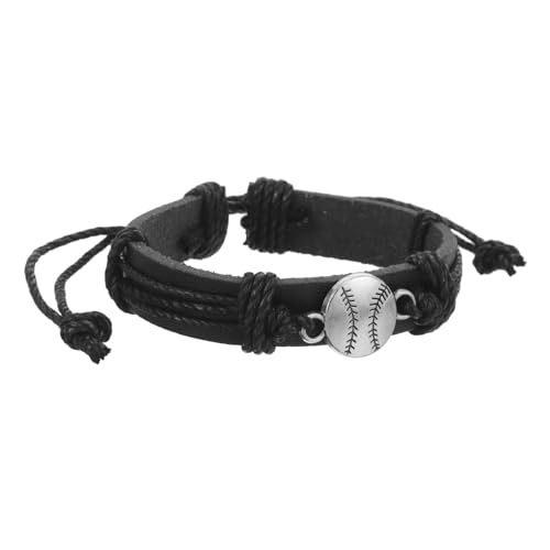 SHERCHPRY Verstellbares Baseball Armband Schwarzem für Männer Sportarmband mit Charmanten Baseball Perlen für und Partys von SHERCHPRY