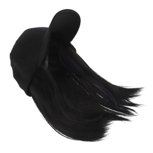 SHERCHPRY Baseball Cap Mit Haaransatz Für Frauen Verstellbare Trendige Baseballmütze Mit Natürlichen Haarsträhnen Schwarz Für Täglichen Gebrauch von SHERCHPRY