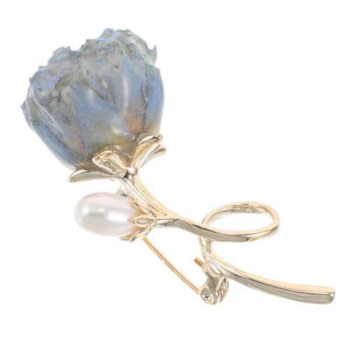 SHERCHPRY Blaue Rosenbrosche Damenblume Anstecknadel Künstlerisches Design Hautfreundlich Robust Vielseitiges Modeaccessoire für Kleider Mäntel Pullover und Schals von SHERCHPRY