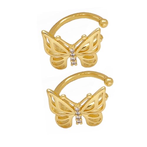 SHERCHPRY Bling Schmetterling Ohrclips für Frauen Modische nicht Durchbohrte Ohrmanschetten mit Zirkonia Eleganter Ohrklemmen Ohrring und Sicher für Alltag und von SHERCHPRY