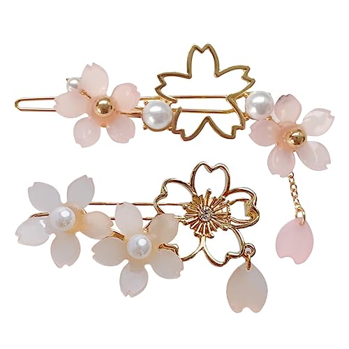 SHERCHPRY 2st Kirschblüten-haarnadel Florale Haaraccessoires Süße Hanfu Traditionelle Haarnadeln Blumenhaarspangen Für Frauen Japanische Haarnadel Loli Zinklegierung Student Kopfbedeckung von SHERCHPRY