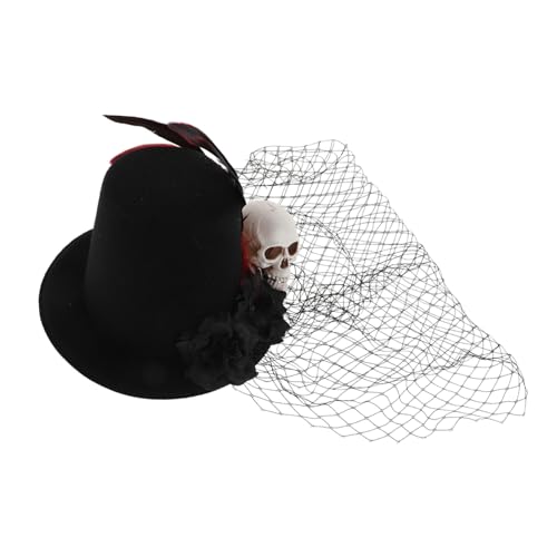 SHERCHPRY Blumen-fascinator-hut Mit Schwarzem Schleier Haarspange Und Blumendekor Vintage-design Für Halloween-kopfschmuck Und Maskerade-kopfbedeckung von SHERCHPRY