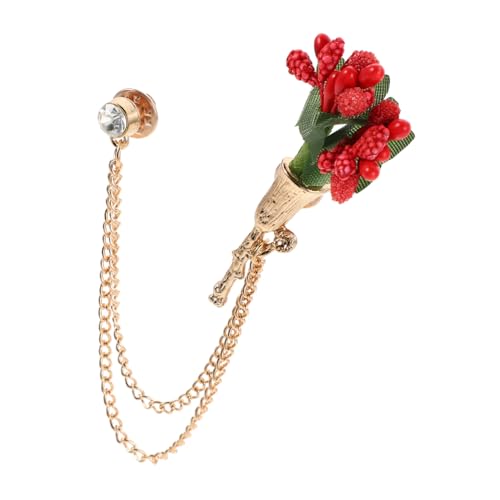 SHERCHPRY Blumenkettenbrosche Kettenbrosche Schmuck Zeitlose Broschennadel Hängende Kettennadel Broschen Für Frauen Blumendesign Party Brosche Kragenkettenbrosche Vintage Brosche von SHERCHPRY