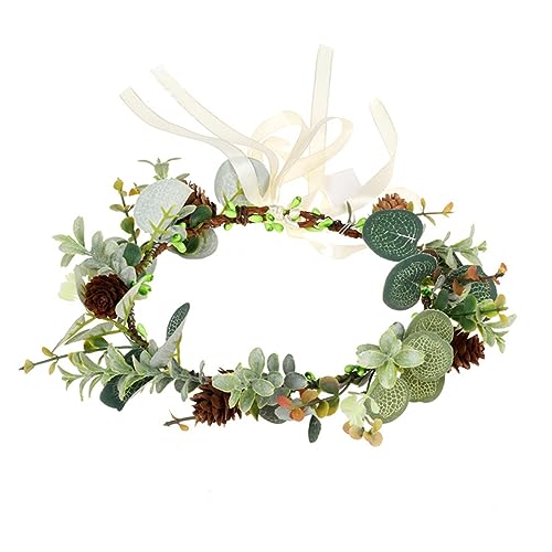 SHERCHPRY Blumenkranz Brautstirnband Partygirlande Blumenhaarreif Künstlicher Blumenkopfschmuck Für Braut Hochzeit Partyhaarbänder Simulation Pflanze Kopfschmuck Haar-accessoire von SHERCHPRY