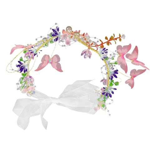 SHERCHPRY Blume Krone Boho Stirnband Festival Hochzeit Blume Mädchen Kopfschmuck Blumenkranz Prop Blumenkranz Stirnbänder Für Braut Blumenhaarschmuck Prop von SHERCHPRY
