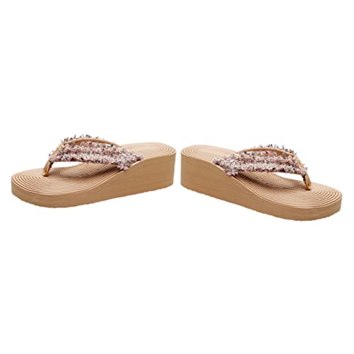 SHERCHPRY Bohemian Style Damen Wedge Sandalen Sommer Strand Pantoletten mit Rutschfester Sohle Atmungsaktiv und Leichte Zehentrenner für Alltag und Urlaub von SHERCHPRY