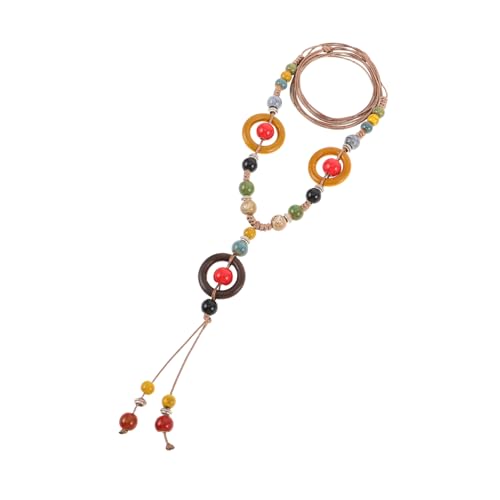 SHERCHPRY Boho Halskette Vintage Lange Kette mit Quasten und Perlen Retro Pullover Schmuck für Damen Mehrfarbiges Design für Schichten über Pullovern und Kleidern von SHERCHPRY