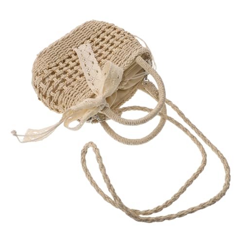 SHERCHPRY Boho Straw Beach Bag Damen Schultertasche Geflochten Hohl Sommer Strandurlaub Alltag Vielseitig Stylisch Klein Weiß von SHERCHPRY