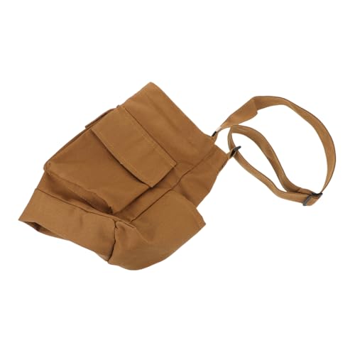 SHERCHPRY Braune Vintage Canvas Umhängetasche Damen Dickes Segeltuch Große Kapazität Verstellbarer Schultergurt Robust und Stilvoll für Arbeit Reisen und Alltag von SHERCHPRY