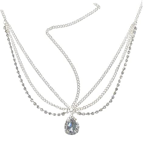 SHERCHPRY Braut Haar Schmuck Wasserfall Stirnband mit Anhänger Stirnband für Frauen Hochzeit Kopfschmuck Glitzerndes Headpiece für Festliche Anlässe von SHERCHPRY