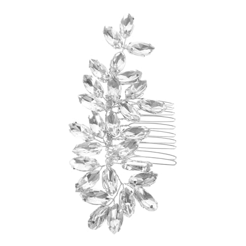 SHERCHPRY Braut Haarkamm Mit Kristallen Eleganter Haarschmuck Für Braut Dekorativer Haarkamm Für Hochzeiten Silberner Haarschmuck Für Damen von SHERCHPRY