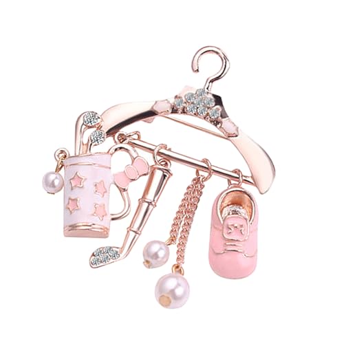 SHERCHPRY Brosche Corsage Golfschmuck Für Trendige Accessoires Golfgeschenke Für Golfbrosche Damen Schmuck Brosche Aus Kristall Damen Golf Zubehör Rosa Strasssteine Zinklegierung Fräulein von SHERCHPRY