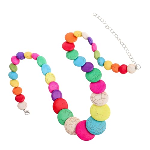 SHERCHPRY Mehrfarbige Damen-perlenkette Im Strandstil Handgefertigte Halskette Mit Natursteinperlen Boho-design Für Partys Und Reisen von SHERCHPRY