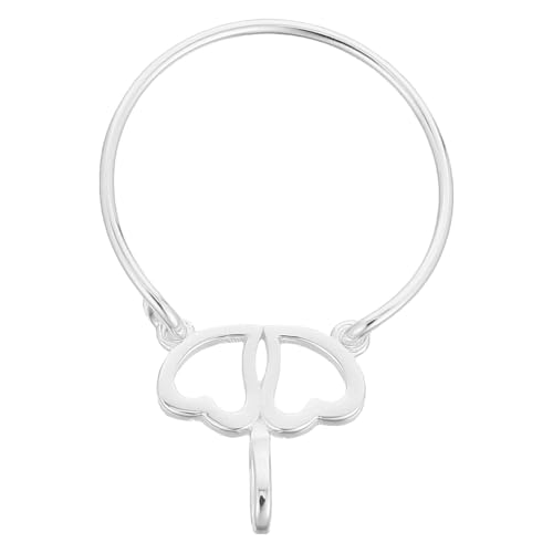 SHERCHPRY Charm Holder Kette Sterling Silber Double Heart Anhänger Charm Halter Verstellbar Elegant Schmuck für Frauen Mädchen Party Alltag von SHERCHPRY