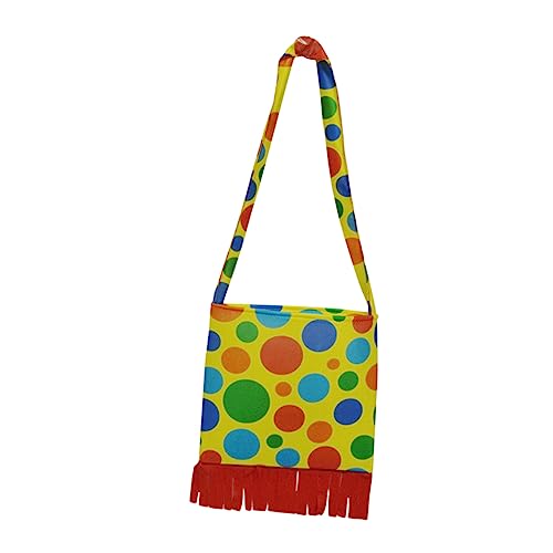 SHERCHPRY Clown Umhängetasche Karneval Kostüm Zubehör mit Bunten Punkten Zirkus Cosplay Tasche Halloween Party Requisite Schultertasche für Erwachsene von SHERCHPRY