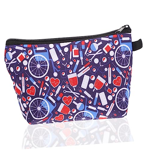 SHERCHPRY Clutch Mit Krankenschwester Aufdruck Hautpflegetasche Tragbare Reise Make Up Tasche Reißverschluss Make Up Tasche Kosmetik Aufbewahrungskoffer Make Up Organizer Reise von SHERCHPRY