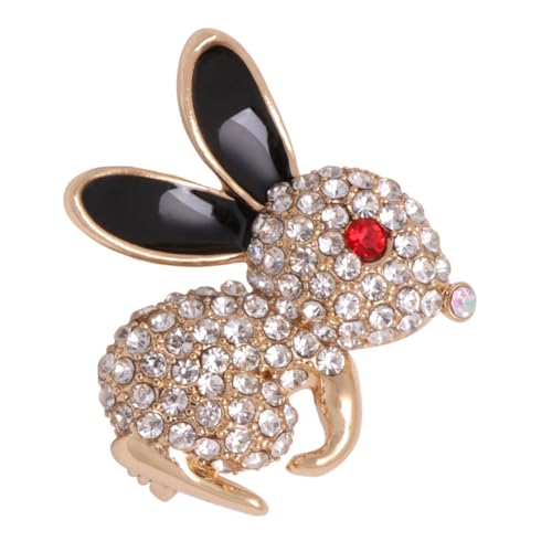 SHERCHPRY Damen Brosche Alloy Anstecknadel mit Voller Diamantverzierung Niedlicher Kleiner Weißer Kaninchen Schmuck für Kleidung für Hochzeiten Partys Alltag Elegantes Accessoire für von SHERCHPRY