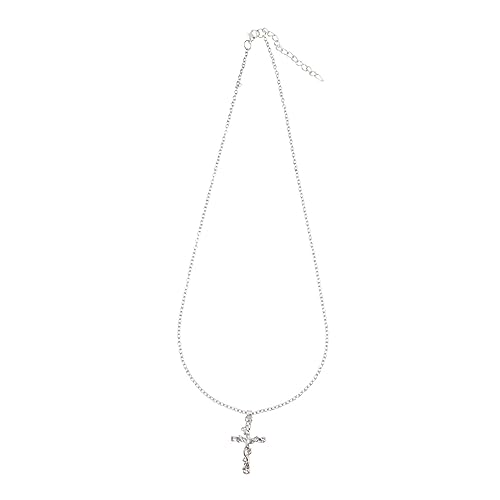 SHERCHPRY Damen Halskette Kreuz Anhänger Hochwertiger Modischer Retro Choker Schmuck Stilvolle Silberne Schlüsselbein Kette für Frauen Vielseitig Kombinierbar zu Kleid und Jeans von SHERCHPRY