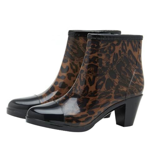 SHERCHPRY Damen Kurze Regenstiefel PVC mit Seitlichem Reißverschluss Rutschfest Modisch für Outdoor Alltag von SHERCHPRY