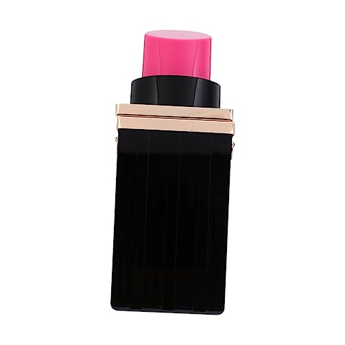 SHERCHPRY Damen Lippenstift Form Clutch Bag Kleine Handtasche Mit Kette Abendtasche Für Frauen Tragbare Geldbörse Schwarz Für Dinner Und Ausgehen von SHERCHPRY