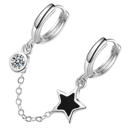 SHERCHPRY Damen Ohrringe Ketten Doppel Piercing Hängend Sternförmig Minimalistisch Modisch Schmuck für Alltag und Besondere Anlässe von SHERCHPRY