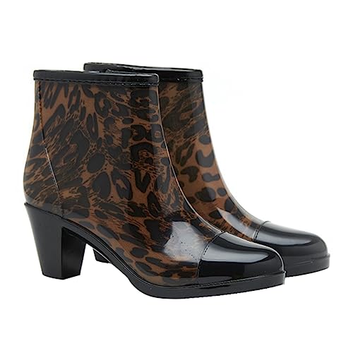 SHERCHPRY Kurze Damen-regenstiefel Mit Seitlichem Reißverschluss Rutschfeste Sohle Aus Pvc Modische High-heel-regenstiefel Für Outdoor Camping Und Reisen von SHERCHPRY