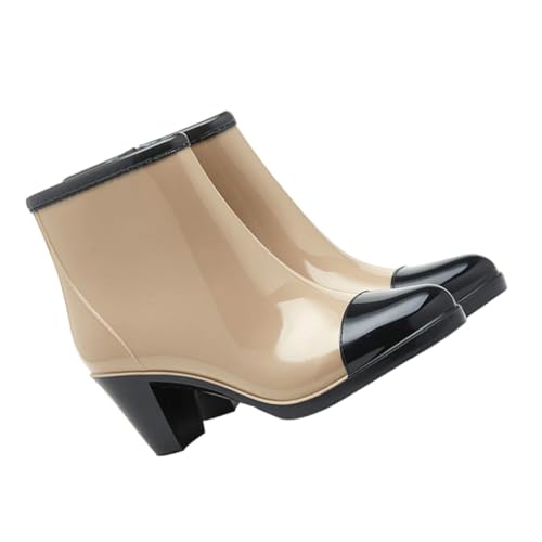 SHERCHPRY Regenstiefel Aus Pvc Rutschfeste Außensohle Aus Pvc Modisches Fersendesign Bequeme Innenseite Verbesserte Reibung Kein Rutschen Der Füße Trocken Und von SHERCHPRY
