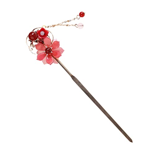 SHERCHPRY Dekorative Haarnadeln Mit Kunstblume Und Kette Haarstäbchen Im Retro Stil Für Damen Und Frauen Haar Dekoration Einfach Anzulegen von SHERCHPRY