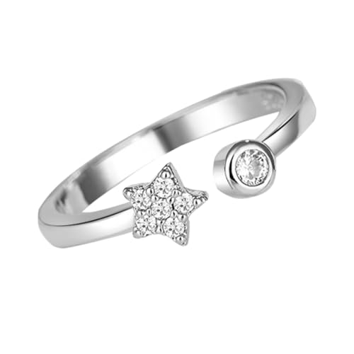 SHERCHPRY Dekorativer Offener Finger Ring Damen Elegant Verstellbar Stern Design Feiner Schmuck Geschenk für Frauen und Mädchen von SHERCHPRY