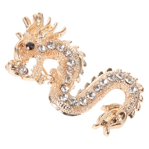 SHERCHPRY Delikate Drachenbrosche Vintage Stil Goldfarbene Anstecknadel Schmuck für Damen Kleidung Accessoire Party Hochzeit von SHERCHPRY