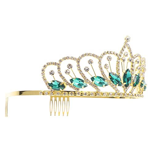 SHERCHPRY Diamantkrone Kristallkrone passender Haarschmuck Kronen-Stirnband Rot Tiara Haarbänder entzückender Glitzer funkelndes Stirnband Laufsteg Strasssteine Geschenk Kopfbedeckung Braut von SHERCHPRY