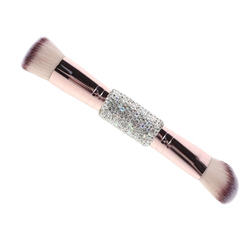 SHERCHPRY Doppelseitiger Make-up Pinsel mit Weichen Borsten für Foundation Puder mit Funkelnden Strasssteinen Kompakt Leicht Sanft zur Haut für Sensible Haut und Reisen von SHERCHPRY