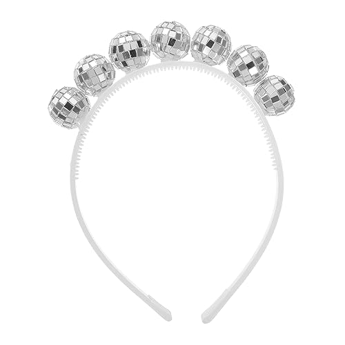SHERCHPRY Einzigartiges Haarband Ballstirnband Partystirnband Disco-kugel-kopfbedeckungen Ornament Disco-stirnband Haarverzierung Discokugel-haarband Disco-haarband Partyzubehör Glas von SHERCHPRY